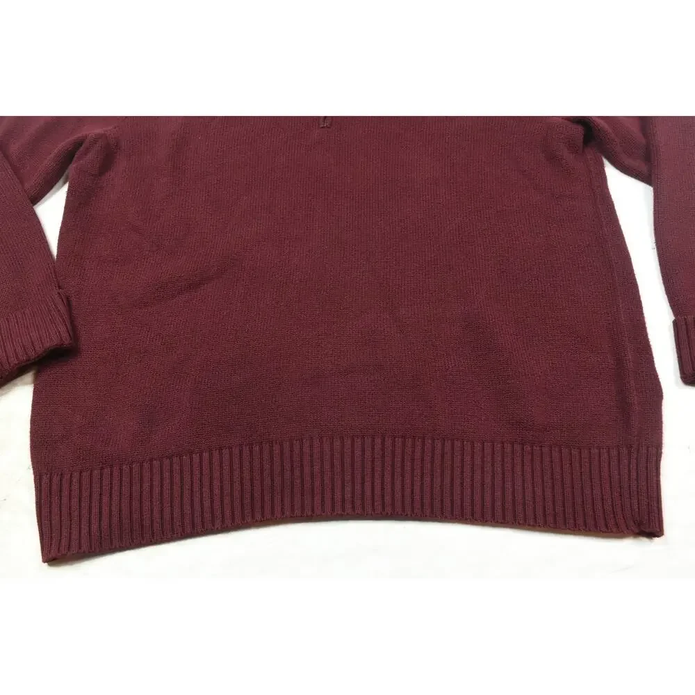 Polo Ralph Lauren 1/4 Zip Pullover Sweater Mens Medium Maroon Long Sleeve Cotton